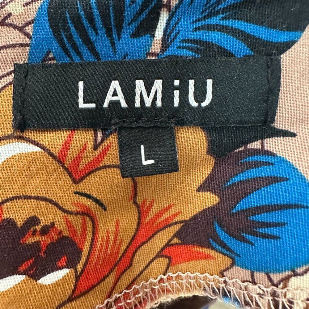 NWOT LAMiU Womens 1950's Retro Rockabilly Dress in Floral Light Brown Size Large - Picture 7 of 11